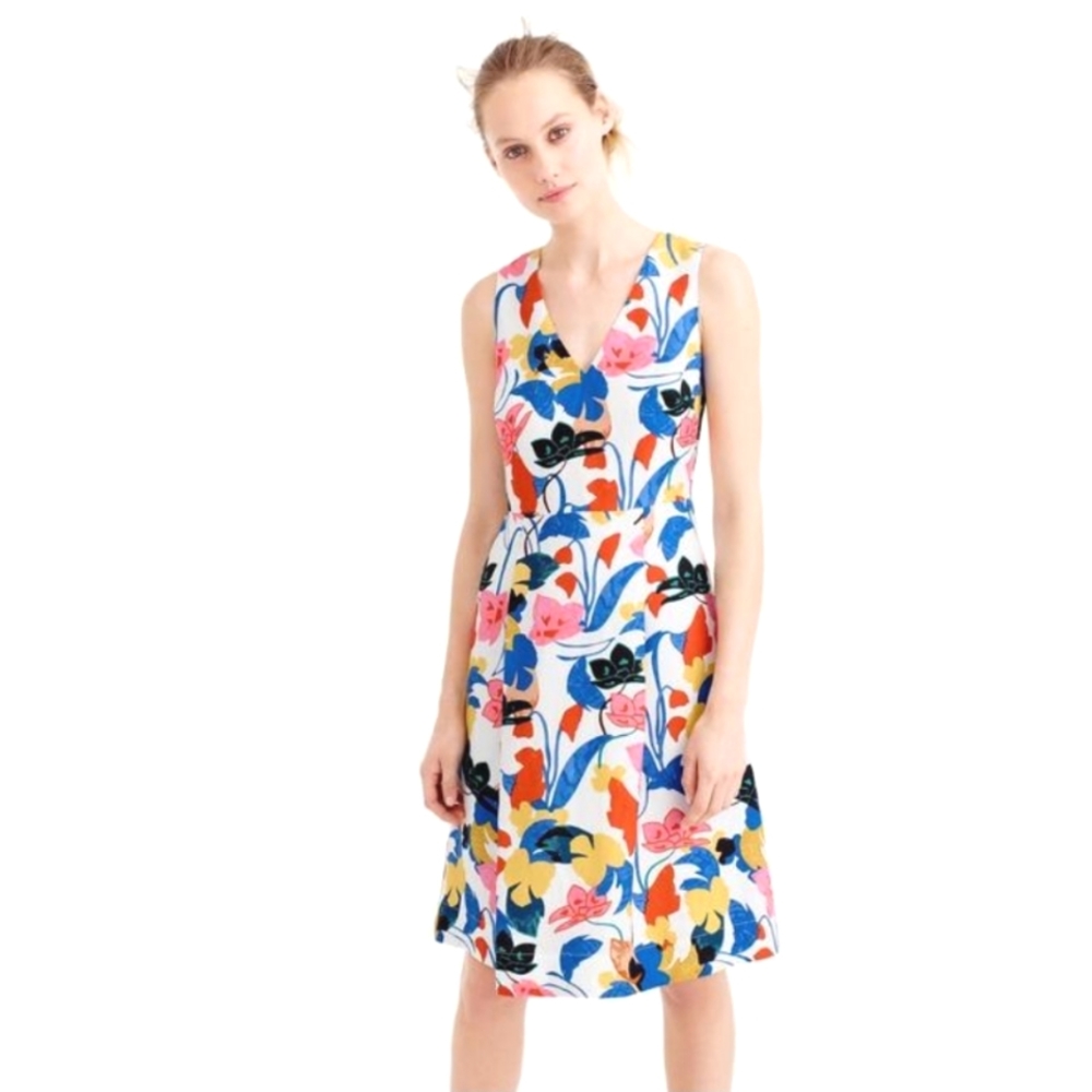 J.Crew Multicolor A-line In Morning Floral Casual Dress